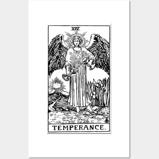 Temperance Tarot in black Posters and Art